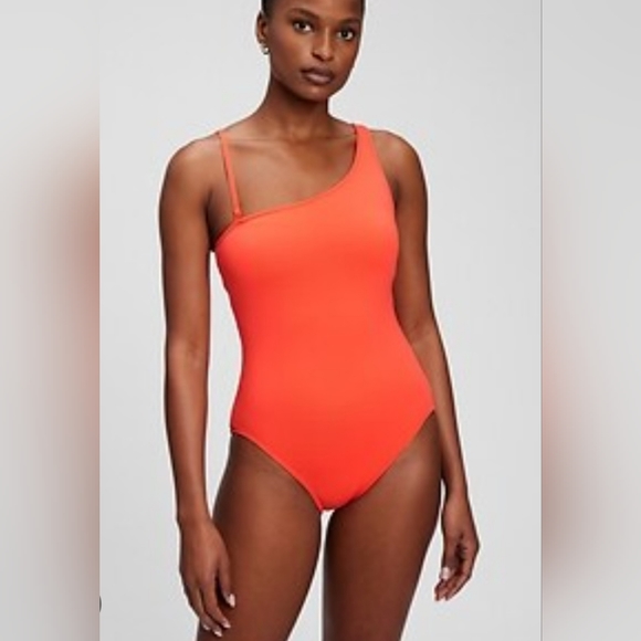 Gap off one shoulder one-piece knit swimsuit orange NEW SU004 - Picture 3 of 10